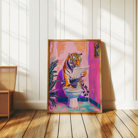 Tigre en WC 60x90 cm