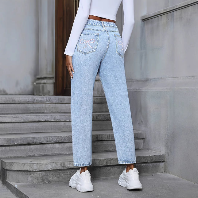 Casual Loose Straight Ripped Denim Jeans