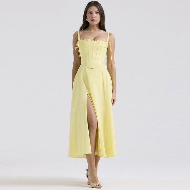 Temperament Split Sling Dress
