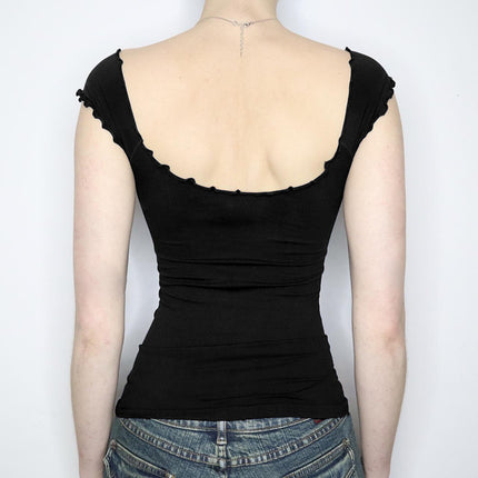 Lace Chest-shaped Waist-tight Exposed Back Short-sleeved Slimming Top
