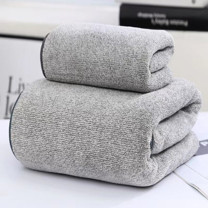 Thick Bamboo Charcoal Fiber Coral Fleece Towels Set