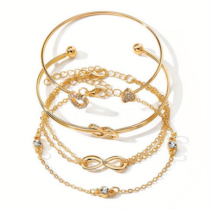 Alloy Love Knot Bracelet Set of 4