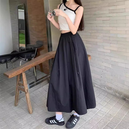 Casual Loose High Waist A- Line Skirt Free Size