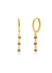 Gold Purple Stone / 925 Silver