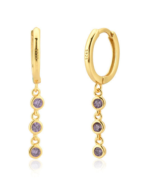 S925 Silver Zircon Stone Earrings