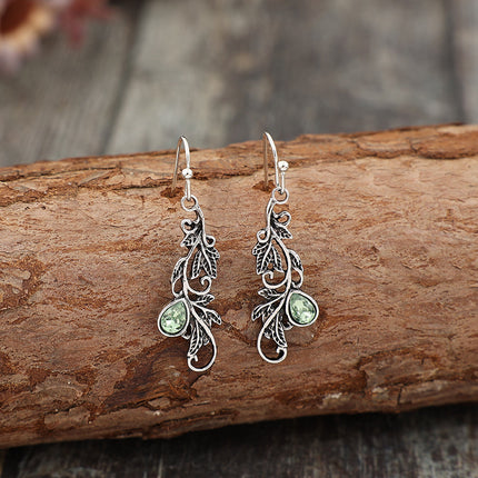 Fashion Vine Carved Pattern Embroidered Glass Alloy Earrings