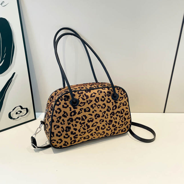 Vintage Leopard Bowling Handbag