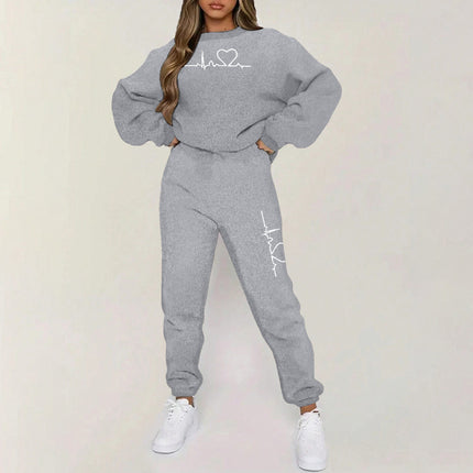 Hooded Fleece-lined Sweaters and Pants Set