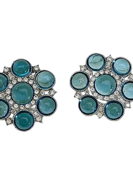 7 Light Blue Crystal Earrings