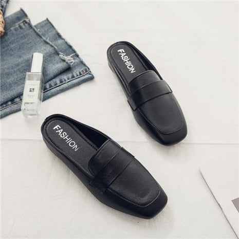 Zapato plano de cuero suave de media piel de vacuno con puntera cerrada