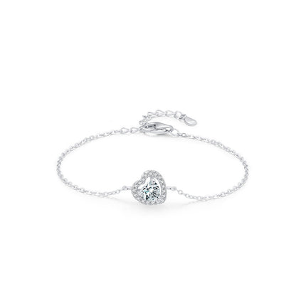 S925 Sterling Silver Romantic Love Diamond Bracelet