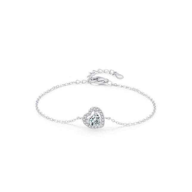 S925 Sterling Silver Romantic Love Diamond Bracelet
