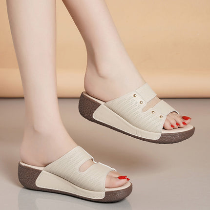 Casual Round Head Leather Mule