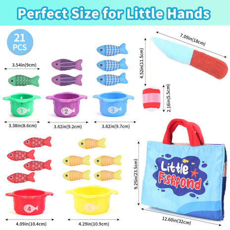 Juguetes de pesca para bebés, tela tridimensional, gateo, educación temprana, iluminación