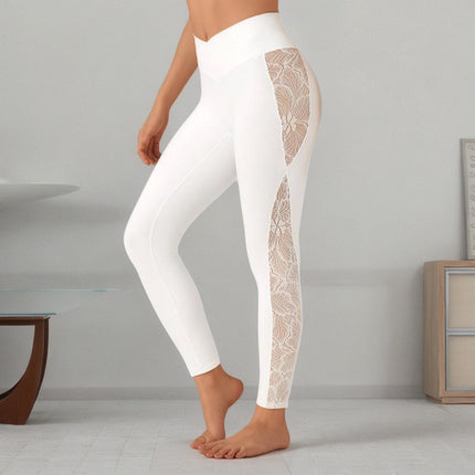 Slim Lace Stitching High Top Leggings