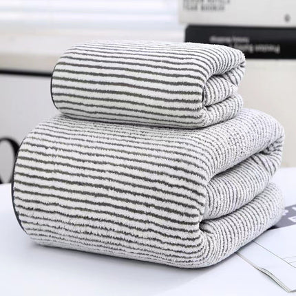 Thick Bamboo Charcoal Fiber Coral Fleece Towels Set