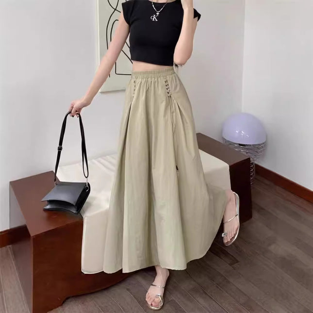 Casual Loose High Waist A- Line Skirt Free Size