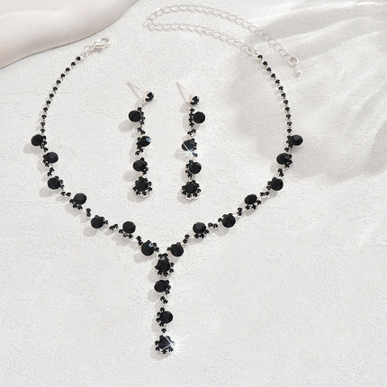 Artificial Crystal Necklace & Earrings Set
