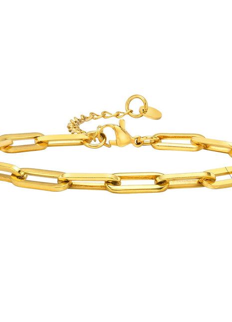 Square Buckle Thick Stainless Steel Bracelet – Unisex Minimalist Jewelry
