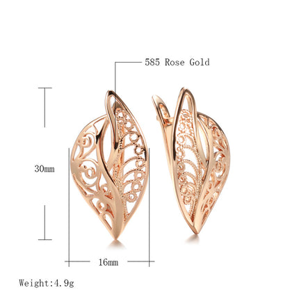 Ins Cool Style Simple Hollow Carved Leaves Earrings