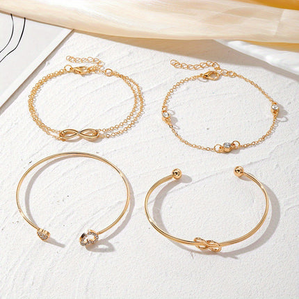 Alloy Love Knot Bracelet Set of 4