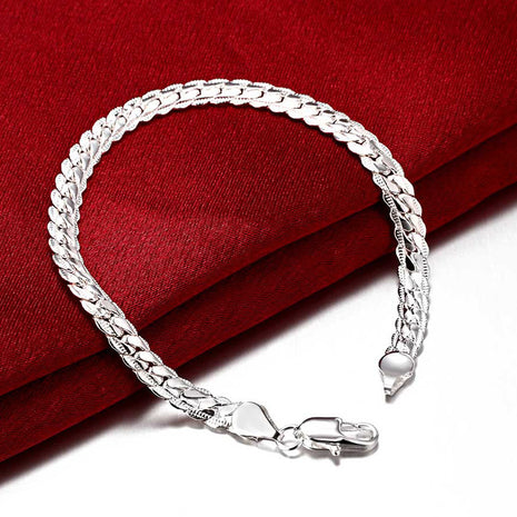 Pulsera de encaje bañada en plata 925
