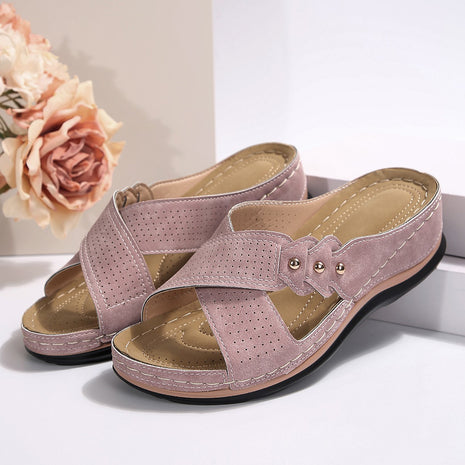 Round Head Leather Mule