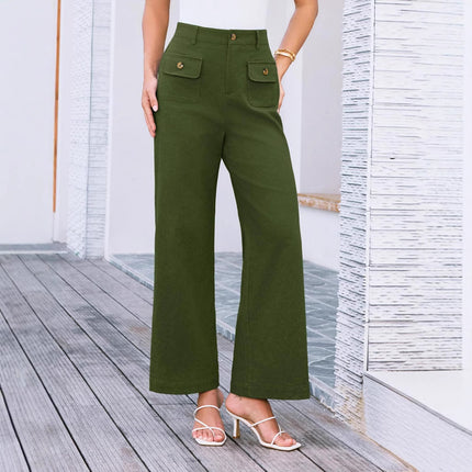 Business Casual Loose-fitting Trousers With Pockets