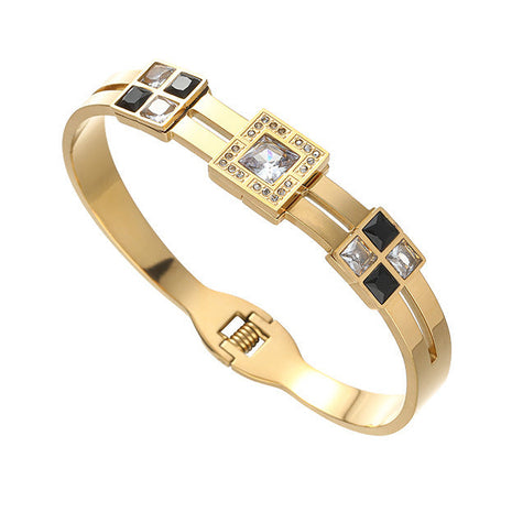 Titanium Steel Light Luxury Bracelet – Gold & Silver Statement Jewelry
