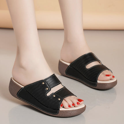 Casual Round Head Leather Mule