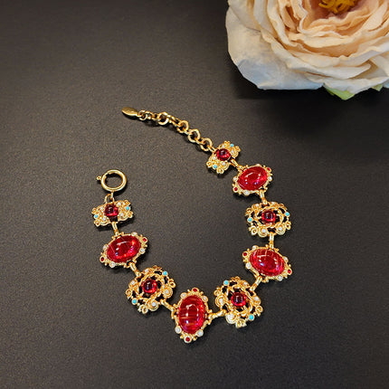 Glass Hollow Jewelled Necklace, Bracelet & Earring Combinations