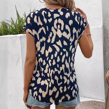 Short Sleeve V-neck Casual T-shirt