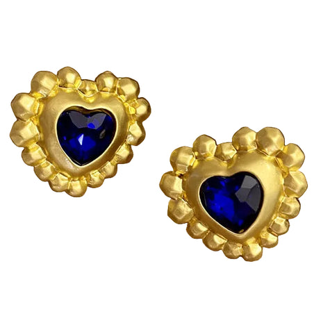 Heart Blue Crystal Earrings