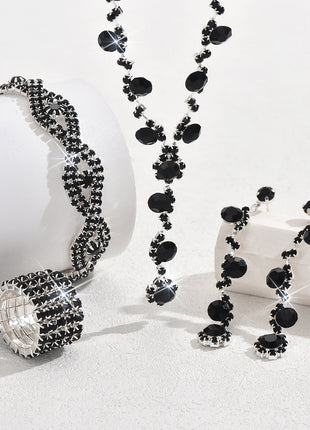 Crystal Necklace, Earrings, Bracelet & Ring Set