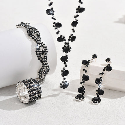 Crystal Necklace, Earrings, Bracelet & Ring Set