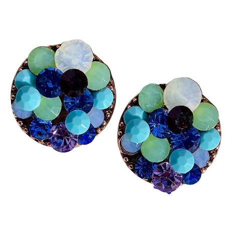 Layers Blue Crystal Earrings