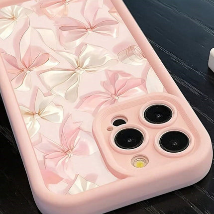 iPhone 11/12/13/14/15/16 Print Silk Bow Phone Case
