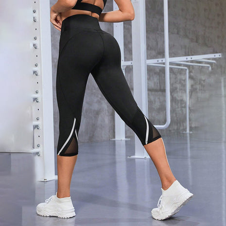 Mallas de yoga de cintura alta para levantar la cadera con costuras