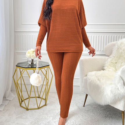 Casual Loose Long Sleeve Tight Pants Set