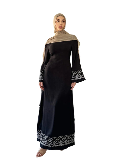 Abaya de Moda con Bordado y Personalidad