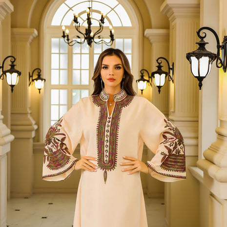 Vestido rosa albaricoque bordado