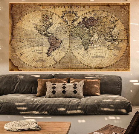 Un mapa del mundo de 100 x 150 cm