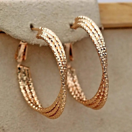 Simple Ethnic Style Geometric Metal Hoop Earrings