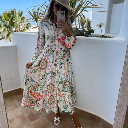 Special V-neck Mid Waist Dress