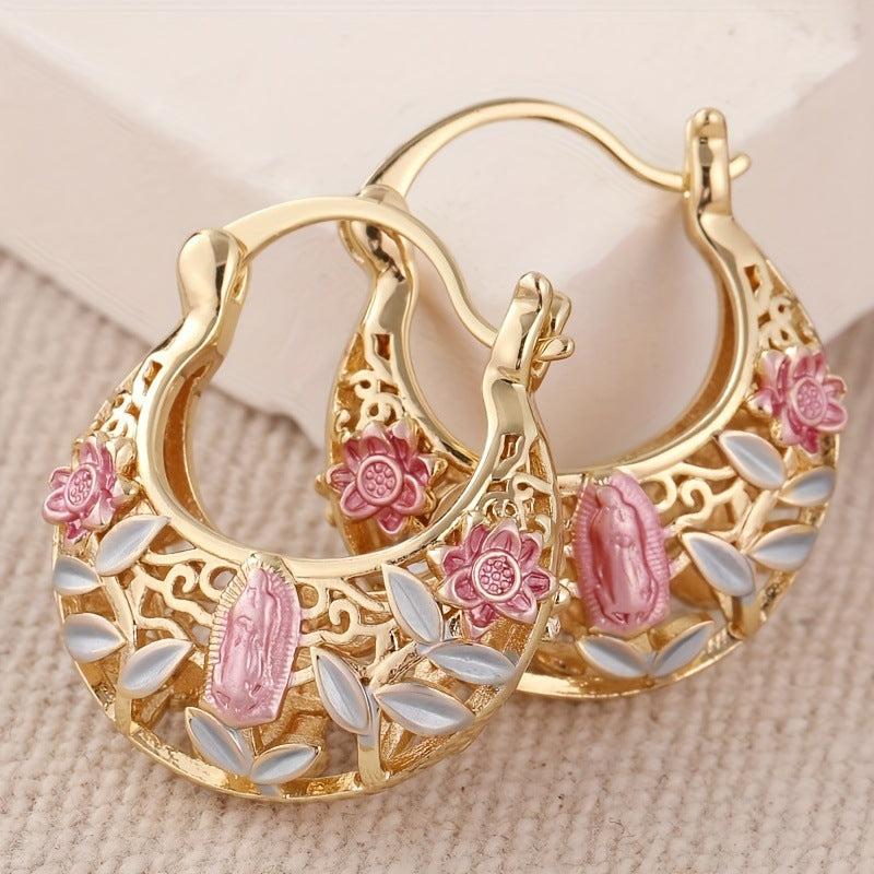 Vintage Bohemian Copper Floral Earrings