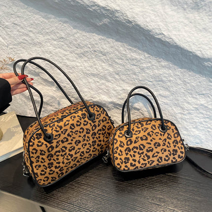 Vintage Leopard Bowling Handbag