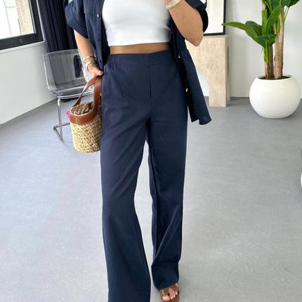 Casual Drawstring Top Trousers and Pants Two-piece Suit