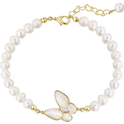 Freshwater Pearl Butterfly Bracelet