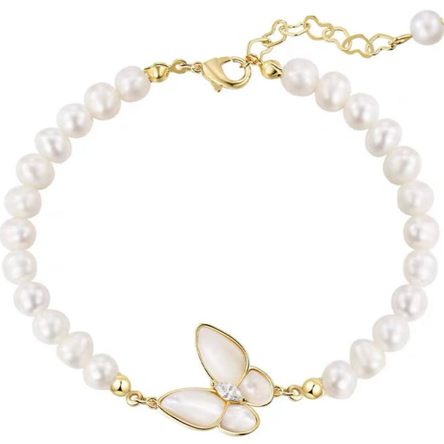 Freshwater Pearl Butterfly Bracelet