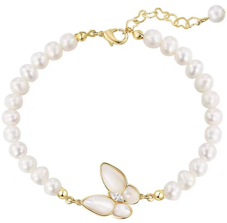 Pulsera Mariposa de Perlas de Agua Dulce